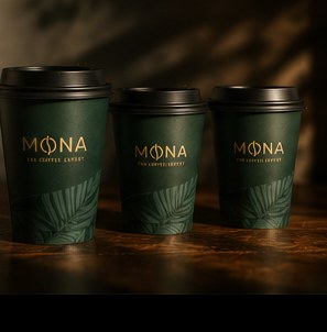 Üç Mona karton kahve bardağı